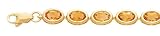 14k Gold & Citrine Oval Stone Bracelet- 7 IN