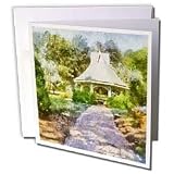 Boehm Digital Paint Landscape - Garden Gazebo - Greeting Cards-6 Greeting Cards with envelopes
