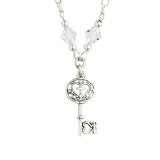 Sterling Silver Filigree Key Pendant w/ Crystals by Bob Siemon, 18