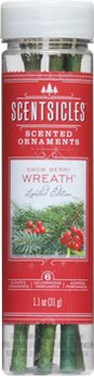 Christamas Wreath Scentsicles Fir and Holly Berry Scented Ornament 6 Pack Limited Edition