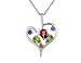 Multi-Gemstone Heart Pendant 1.9 Carat (ctw) in St
