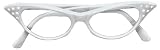 Ladies White 50s Rock & Roll Glasses