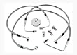 Clear Coated Stainless Braided D.O.T. Front Brake Line Kit for 1994-2007 Harley Road King and Road Glide Models (+6 Over Stock Length)
