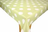 Sage Green Polka Dot Wipe Clean Tablecloth PVC Vinyl 200cm x 137cm