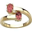 14K Yellow Gold Pink Tourmaline and Diamond Ring