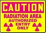 CAUTION RADIATION AREA AUTHORIZED ENTRY ONLY (W/GRAPHIC) 10 x 14 Aluminum Sign