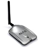 Alfa 1000mW 1W 802.11b/g USB Wireless WiFi Network Adapter With Original Alfa Screw-On Swivel 9dBi Rubber Antenna