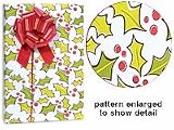 Trendy Brand New Red White Green Christmas Fresh Holly & Berries Gift Wrap Wrapping Paper 17 Foot Roll