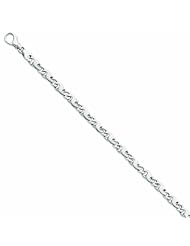 Genuine 14K Yellow Gold Wg 5.65Mm Polished And Satin Fancy Link Bracelet 8 Inches 100% Satisfaction Guaranteed.