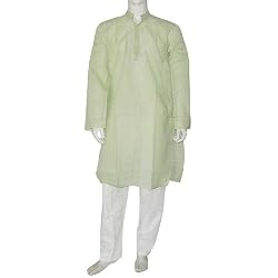 Men Cotton Dress Cotton Embroidered Kurta Pajama Size L Chest :42 (gkp610)