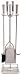 Brushed Steel 4-Piece Fireplace Tool Set with Stand