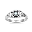 Sterling Silver Baby Ring with Aquamarine CZ - 2mm Band Width - 5mm Face Height - Sizes: 1-5 Sterling Silver Baby Ring with Aquamarine CZ - 2mm Band Width - 5mm Face Height - Sizes: 1-5