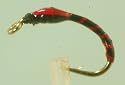 Three Black/ Holo Red Buzzer Size 14 Trout Flies