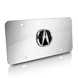 Acura 3D Logo Brushed Steel Auto License Plate, Official Licensed by Unknown