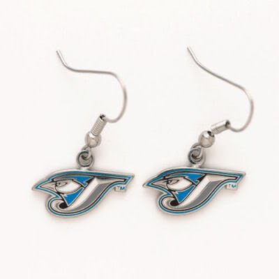 TORONTO BLUE JAYS OFFICIAL SILVER LOGO EARRINGS