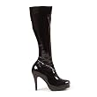4 Inch High Heel Knee Boot Mini Platform Sexy Costume Footwear Black
