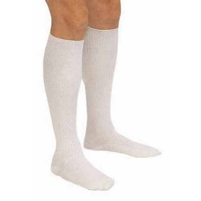 Truform 15-20 mmHg of Compression Over the Calf Athletic Sock, White, XL (Pack of 2)