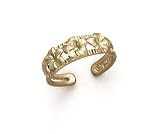 14k 3 Plumeria Toe Ring