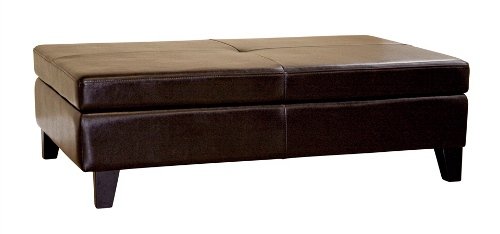 Black Friday Sam's Dark Brown Cocktail Storage Ottoman (Dark Brown) (48