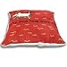 Dog Bed - 	"Dirty Dogs Have More Fun" Plush Dog Bed - Crimson