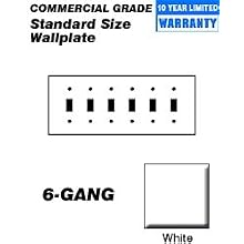 Leviton 80736-W 6-Gang Toggle Device Switch Wallplate, Thermoplastic Nylon, Device Mount, White