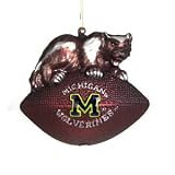 Michigan Wolverines 6 Collegiate Glass Football Helmet Holiday Ornament