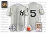 Joe DiMaggio #5 1938 New York Yankees Authentic Throwback Mitchell and Ness MLB Baseball Jersey (White)