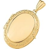 14K White Gold Oval Shaped Locket