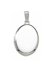 14k White Gold Oval Locket 1/2 inch x 3/4 inch