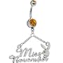 Miss November Playboy Bunny Birthstone Belly Ring