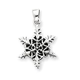 Sterling Silver Antiqued Snowflake Pendant QC3800