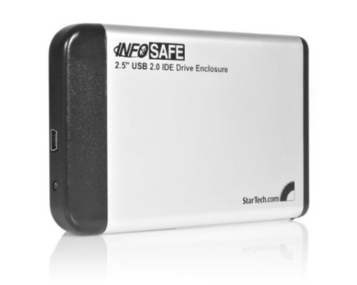 StarTech.com 2.5-Inch USB 2.0 to IDE External Hard Drive Enclosure IDE2510U2 (Silver)
