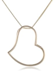 14k Yellow Gold Colored Heart Pendant Necklace, 18"