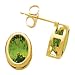 14k Gold & Peridot Oval Post Earrings
