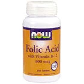 Now Foods, Folic Acid with Vitamin B-12, 800 mcg, 250 Tablets