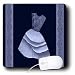 Jaclinart Dress Flowers Floral Nature Damask Ribbons - Denim blue flowered top dress on navy blue backround with damask ribbons - Mouse Pads