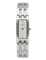 Peugeot Womens Silvertone Easy Flex Expansion Watch with a Rectangular Silver Dial