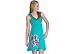 Moa Moa Turquoise Dress With Floral Design
