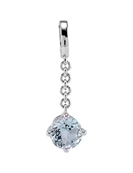 08.00 mm Genuine Aquamarine Pendant Enhancer in Sterling Silver