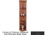 Wine Cellar Innovations Designer Series Collection Premium Redwood with Midnight Black Stain Quarter Round Display Shelf 72x13x13-in.