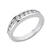 Platinum Channel-Set Round 0.73 Ct Diamond Band Ring - Size 7.0