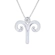 Sterling Silver Birthstone and Diamond Zodiac Pendant Necklace, 18"