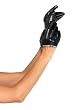 Faux Leather Cropped Glove With Stud Detail (Black;One Size)