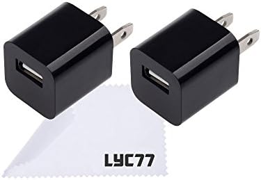 LYC77® 2PCS 1A USB AC UNIVERSAL POWER HOME WALL TRAVEL CHARGER ADAPTER FOR IPHONE 3G/3GS IPHONE 4/4S IPHONE 5/5S/5C IPHONE 6/6PLUS GALAXY S 2 S3 S4 S5 GALAXY NOTE 1 NOTE 2 NOTE 3 (BLACK)
