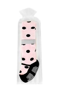 Pink Mary Jane Polka Dot Tights - Anti-Slip Soles - Baby Emporio-6-12 months