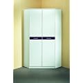 Eckschrank Gianna, Alpinwei�, Absetzung Hochglanz Brombeer