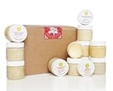 Organic All Nautral Taste of Shea Mini Shea Butter Sampler- Twelve 1 Oz Jars Included. Use for Moisturizing, Anit-aging, Eczema, Dry Skin and Stretch Marks