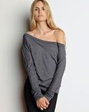 Bella Ladies 3.7 oz. Long-Sleeve Flowy Off Shoulder T-Shirt - WHITE - S