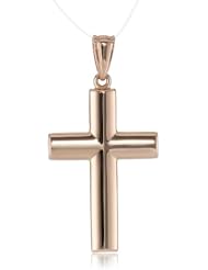 14k Gold Cross 4.5mm Wide Pendant Charm