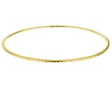 Diamond Cut 2mm Slip On Bangle in 14K Yellow Gold